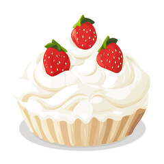 Flat 2D vector illustration of Pavlova, simple icon style on a clean white background.