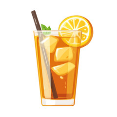 Minimal 2D vector illustration of Long Island Iced Tea in flat icon style on a plain white background.