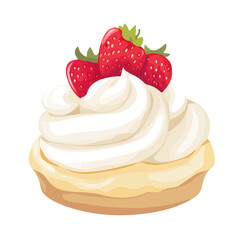 Minimal 2D vector illustration of Pavlova in flat icon style on a plain white background.