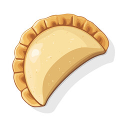 Flat 2D vector illustration of Pierogi, simple icon style on a clean white background.