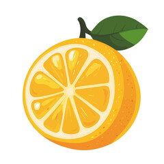 Minimal 2D vector illustration of Yuzu in flat icon style on a plain white background.