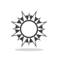 Sun abstract icon with shadow