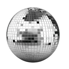 mirror shiny disco ball retro on transparent background