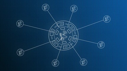 Wi-Fi Network Connection & HUD Animation futuristic wireless signal interface with glowing data waves, digital connection effects, and seamless HUD overlays perfect for tech videos, UI design, and m - Powered by Adobe