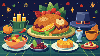 Thanksgiving Day card template featuring autumn leaves and a warm greeting for the holiday celebration..eps