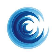 Naklejka premium Abstract swirling blue ocean waves forming a circular motion against a stark black background representing energy and movement