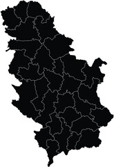 Vector Map of Serbia with Regions
