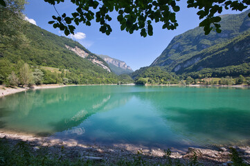 Landscape at Lago di Tenno in Italy.