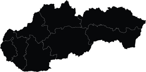 Vector Map of Slovakia with Regions