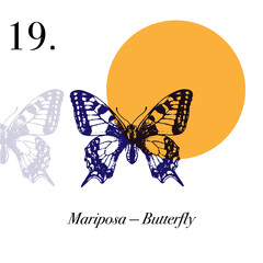 Hand-Drawn Insects and Spiders Art Set with Minimal Circle Background. Insectos.