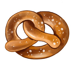 Delicious pretzel with golden brown color and salt