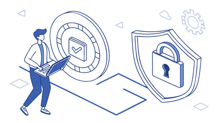 Cybersecurity concept vector illustration