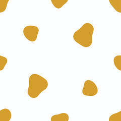 Seamless Mustard Yellow Organic Shapes Pattern Minimalist Abstract Spot Background