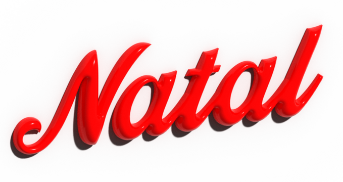 Lettering de Natal vermelho em 3D com sombra - Powered by Adobe