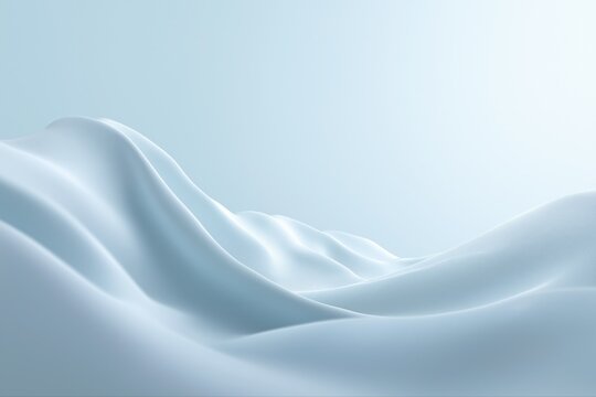 Smooth white fabric waves in minimalist abstract art scene