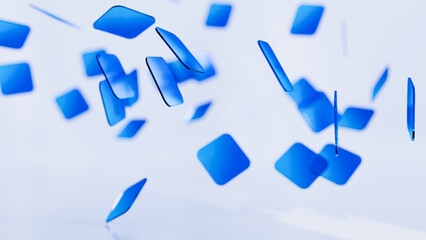 3D randomly falling glass layers 