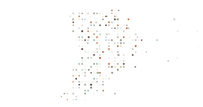Abstract Particle Flow Animation of Palau Geographic Map