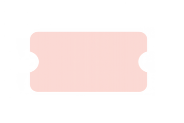 Pink blank ticket template presenting an empty space for text or graphics, having a transparent background