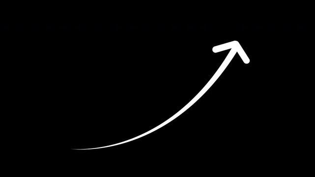 Rendering of glowing neon arrows on a black background. Flashing direction indicators. Abstract directional neon arrow loop loading icon, Arrows Hand Drawn On Alpha Channel, Dotted arrow animation 