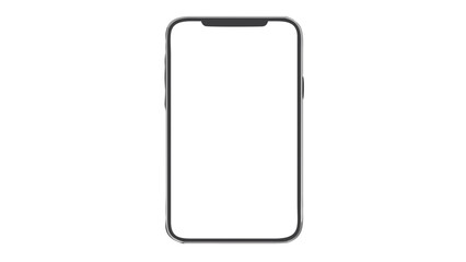 Illustration of a modern smartphone with a blank white screen and a sleek silver colored frame design
