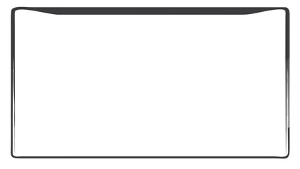 Simple rectangular frame with a dark gray border and slightly curved top edges on a white background