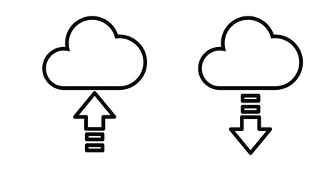 Upload cloud icons vector. cloud storage icon set eps10.
