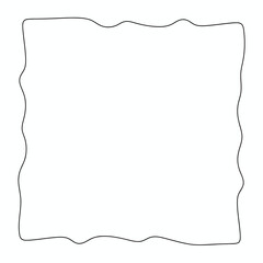 Simple Wavy Outline Frame Abstract Hand Drawn Sketch Border Design