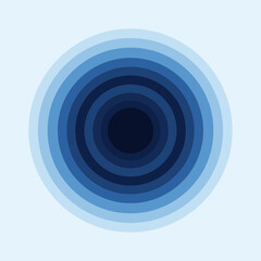 Abstract Blue Gradient Concentric Circles Background Deep Tunnel Design