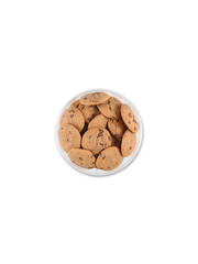 Overhead view of chocolate chip cookies