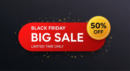 A bold graphic announcing a Black Friday Big Sale, with vibrant colors and a striking design that promises significant savings for a limited time. vector illustration