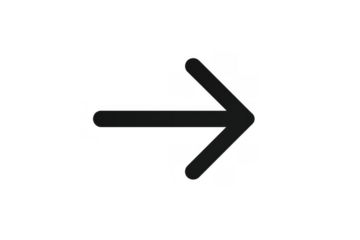 Black right arrow symbol indicating direction, movement, next, or forward on transparent background