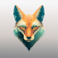 Abstract colorful coiote logo, modern minimalist vector style, clean white background.