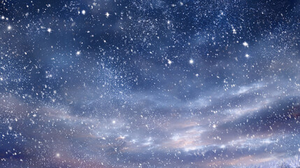 Christmas sky stars and snow