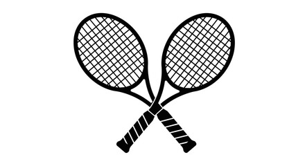 Two crossed tennis rackets sports equipment for tennis game sport and active lifestyle concept vector illustration