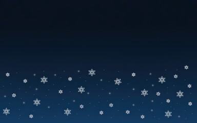 White snowflakes falling on dark blue gradient background