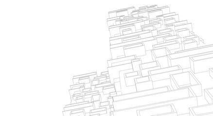 architecture building vector 3d illustration