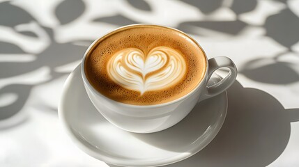 Heart Shaped Foam Coffee Art Design High Resolution Picture