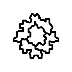 Abstract maze icon complex labyrinth with winding paths and dead ends, representing challenge and solution