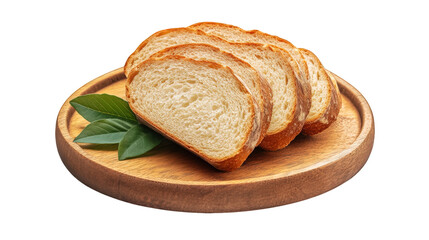A plate of bread with a leaf on it