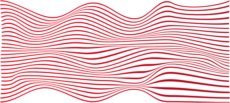 abstract  wavy red lines