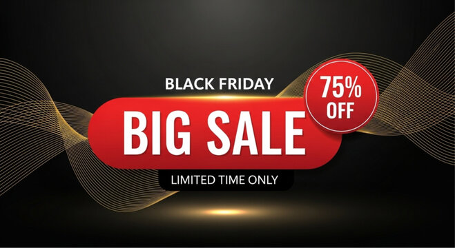 A dynamic and eye-catching advertisement, promoting a Black Friday Big Sale. This advertisement effectively grabs attention, with a bold design and compelling text. vector illustration