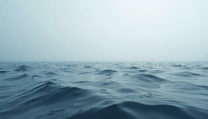 Illustration of calm ocean water. Minimalist sea art depicts waves and horizon. Nature photo shows serene water surface. Abstract art for design. Peaceful landscape background for travel or vacation.