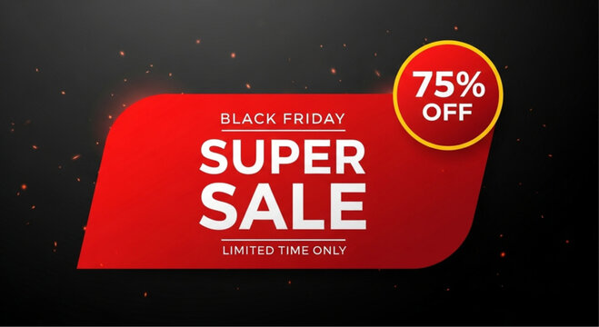 Black Friday Super Sale Promotion - Limited Time Offer vector illustration - Powered by Adobe