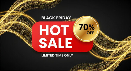 Black Friday Hot Sale - Limited Time Offer: Experience unbeatable deals and discounts. Featuring an attractive price cut and a time-sensitive call to action. vector illustration