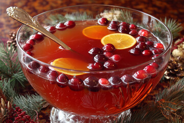 Fototapeta premium Holiday Punch in a Large Bowl