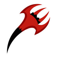 Red dragon claw symbol on black background