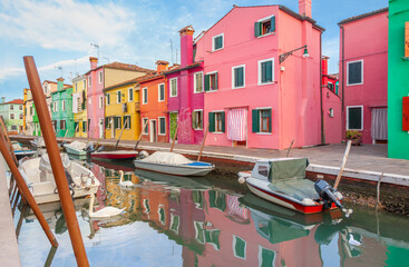 Colorful houses in Burano, Venice, Italy