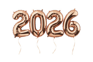Celebrate 2026 with stylish rose gold foil balloons for a festive New Year's party or milestone event, perfect for invitations and social media promotions