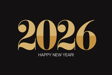 Elegant Celebration of New Year 2026 with Stylish Typography on Chic Black Background