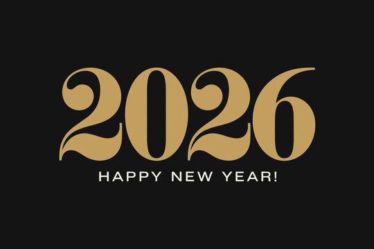 Elegant Black and Gold New Year’s Celebration Announcement for 2026 with Festive Flair